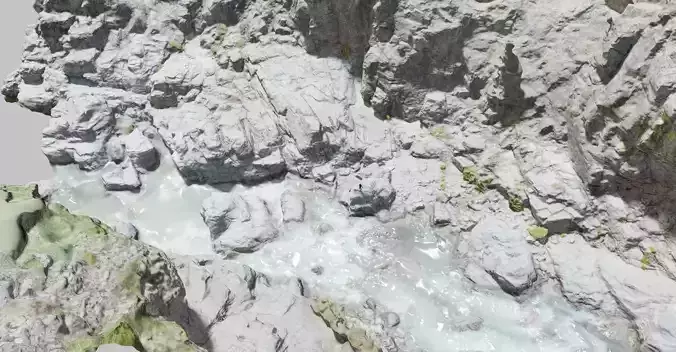 River Valley Ciff Drone Scan PBR 3D model