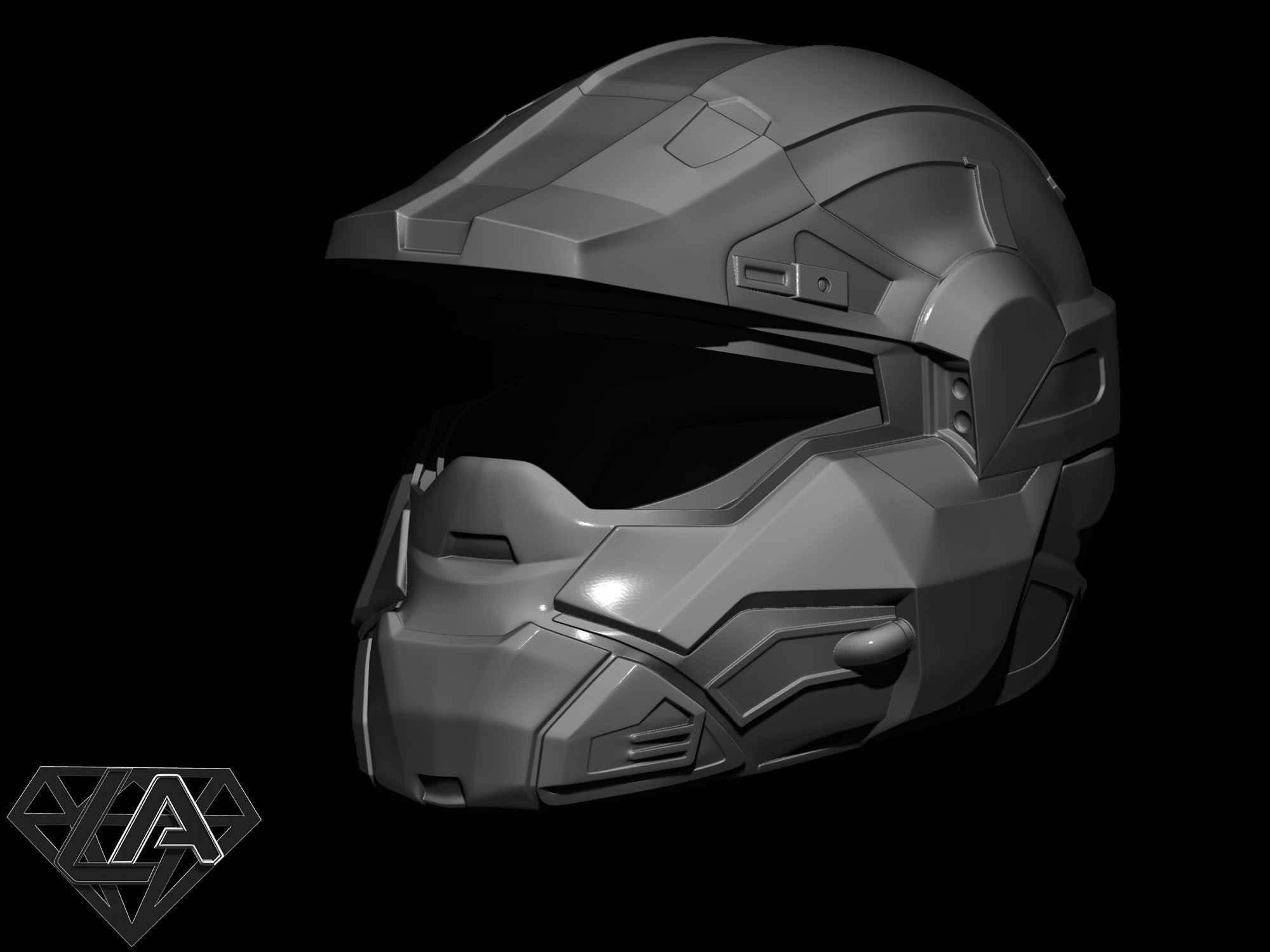 Halo x2 moto version helmet 3D print model 3D print model_8