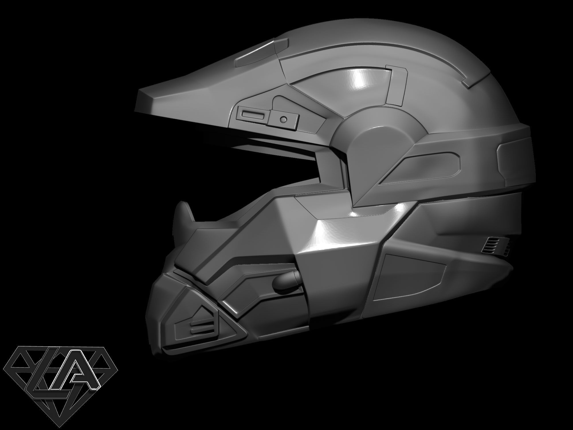 Halo x2 moto version helmet 3D print model 3D print model_7