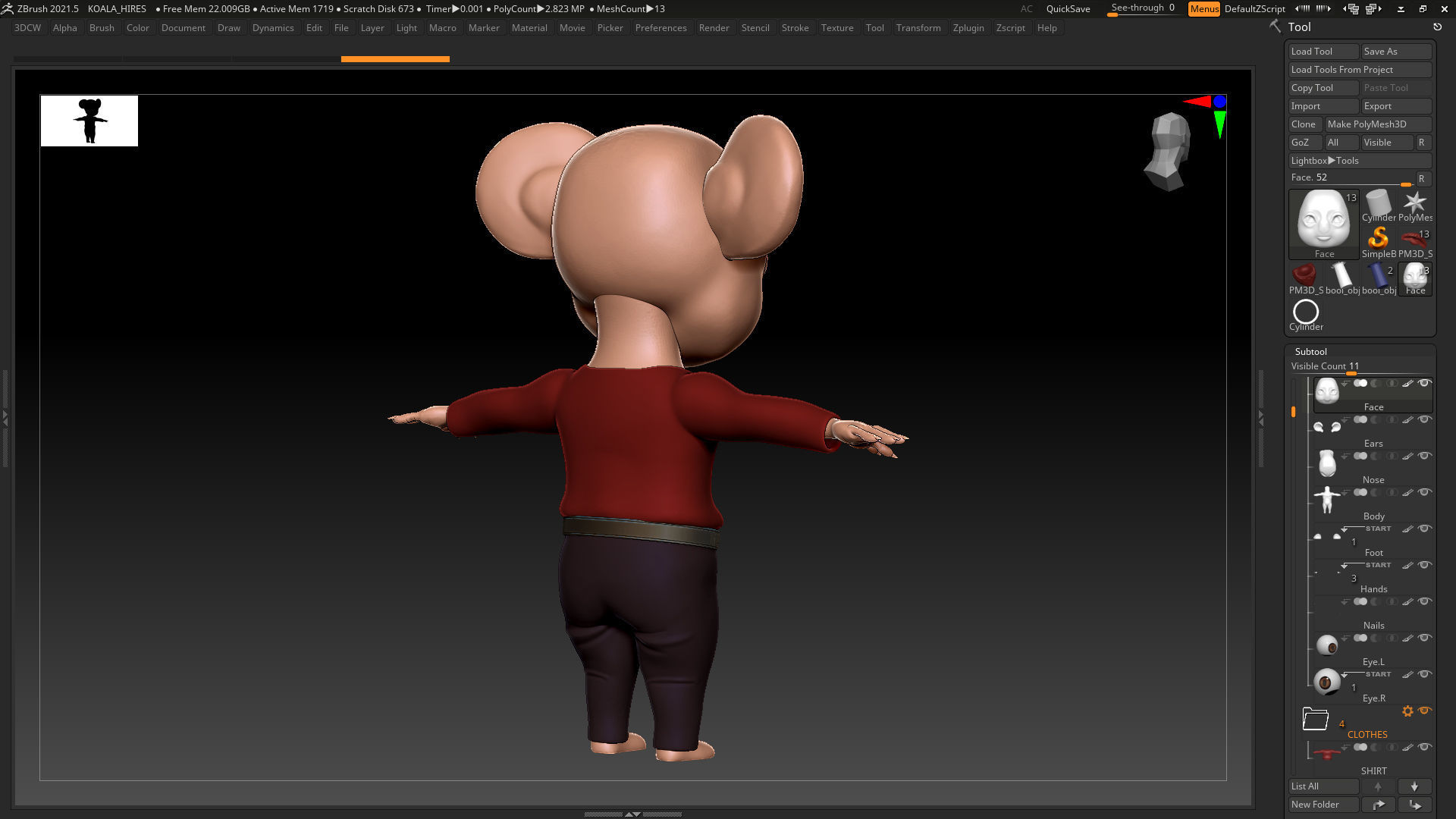 Koala Basemesh - Created in ZBrush 2021 3D model_2