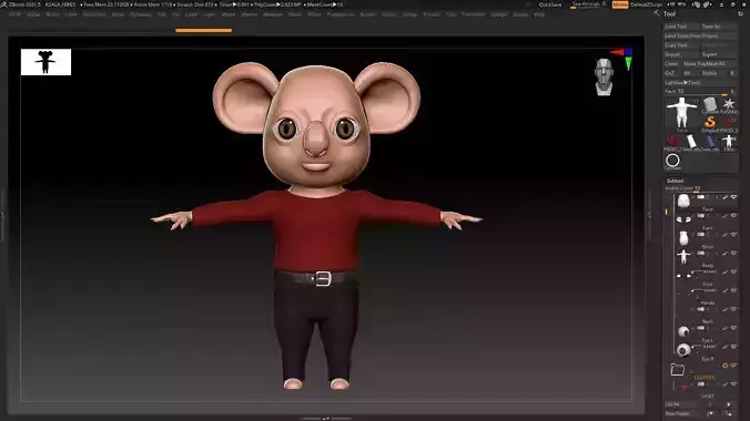 Koala Basemesh - Created in ZBrush 2021