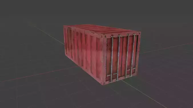 simple low poly cargo container 6m lenght game assets  Low-poly 3D model