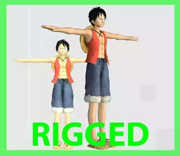 One Piece Pirate Warriors - Monkey D Luffy Low-poly 3D model