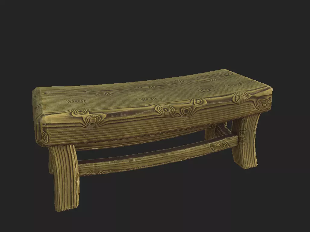 Stylized Pew Free low-poly 3D model