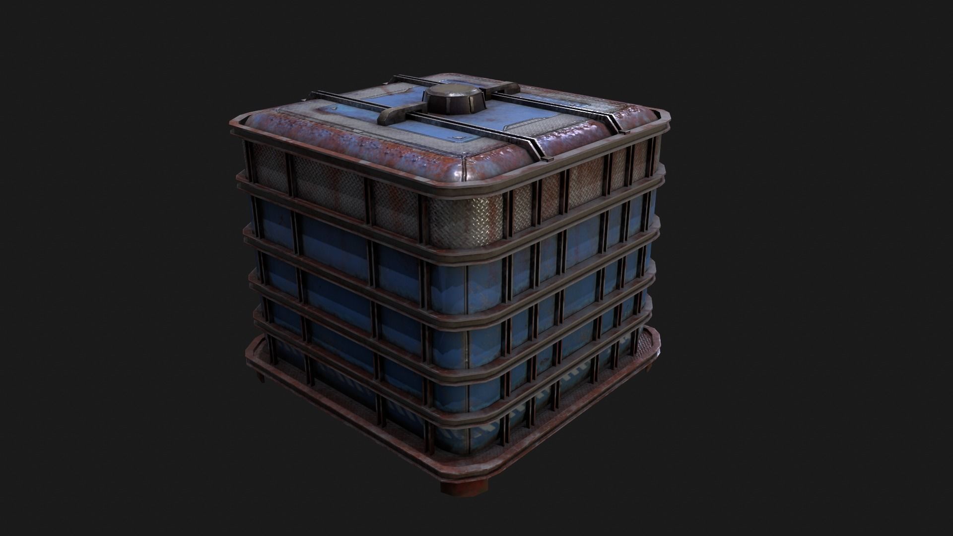 Industrial Reinforced Containers Free low-poly 3D model_9