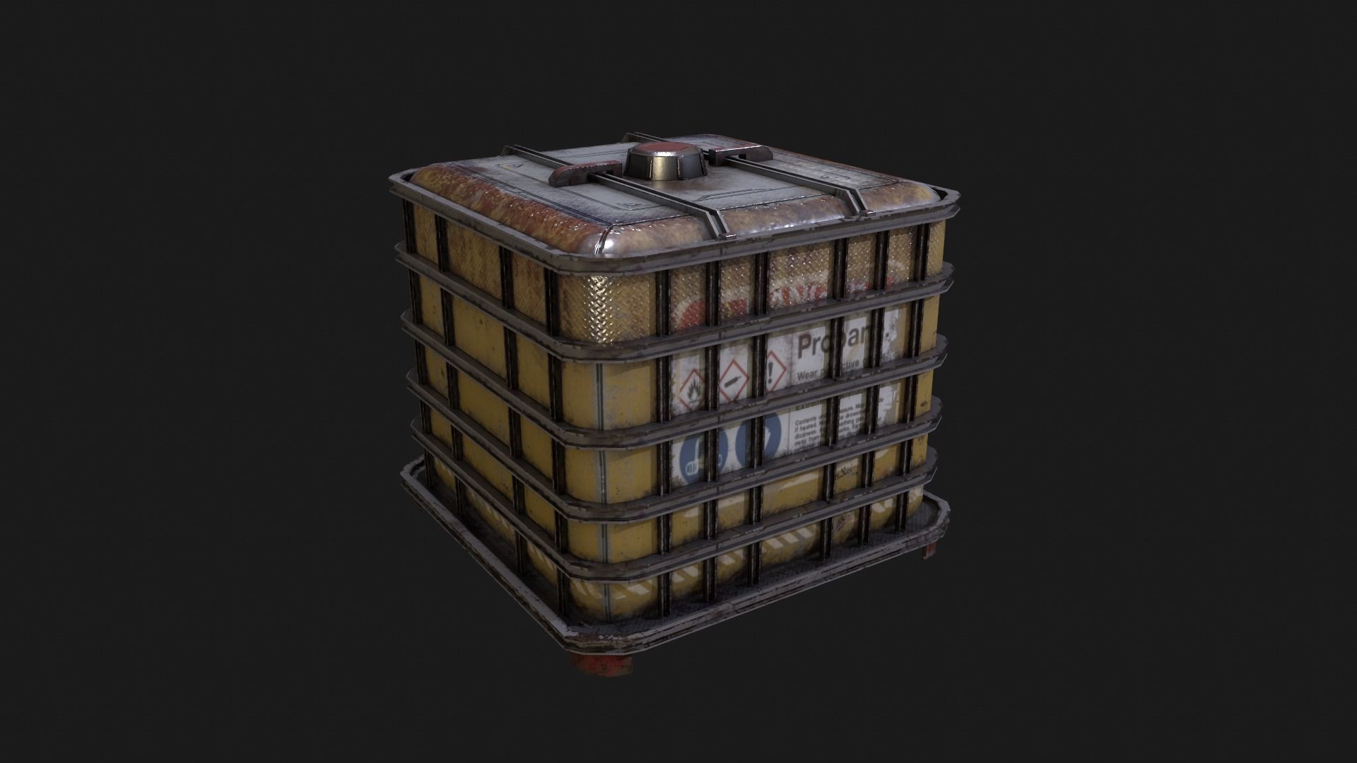 Industrial Reinforced Containers Free low-poly 3D model_8