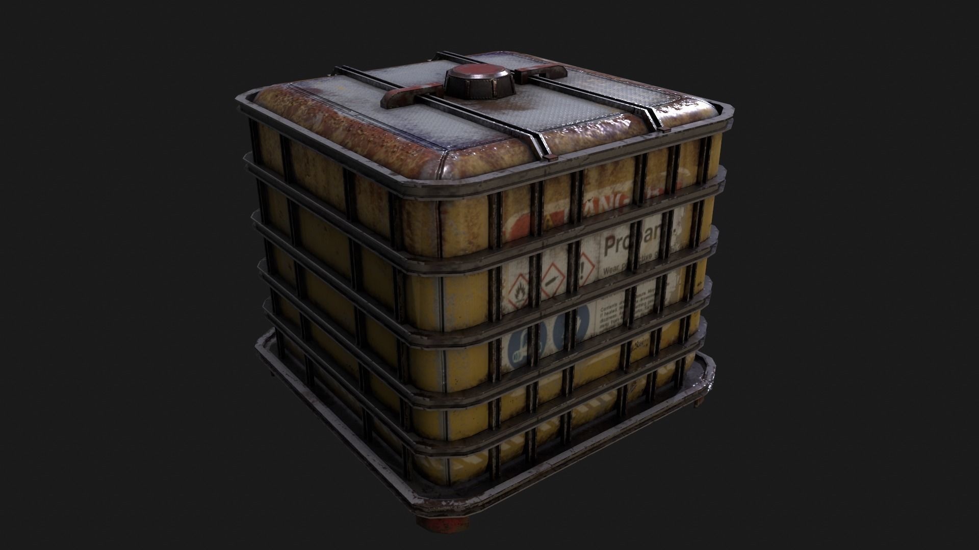 Industrial Reinforced Containers Free low-poly 3D model_6