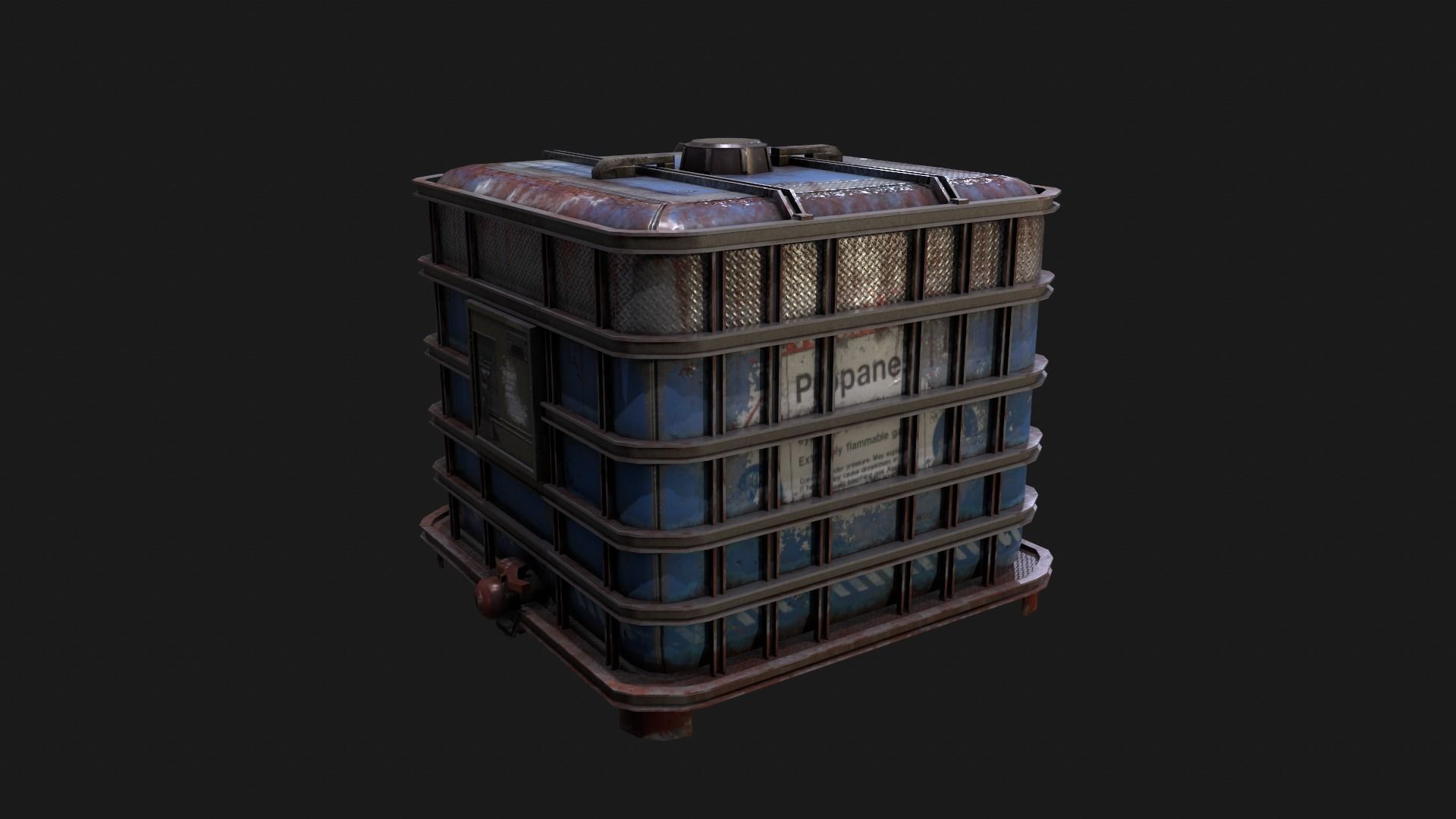 Industrial Reinforced Containers Free low-poly 3D model_7