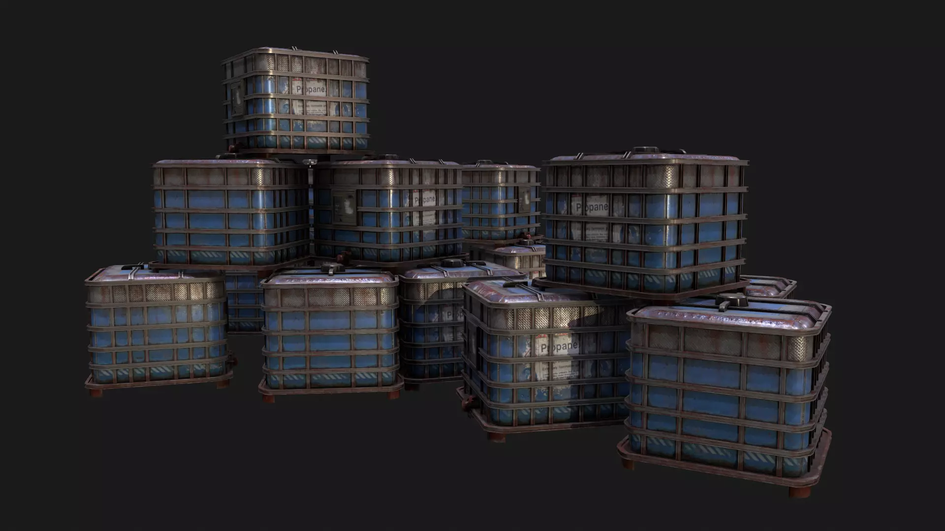 Industrial Reinforced Containers Free low-poly 3D model_0