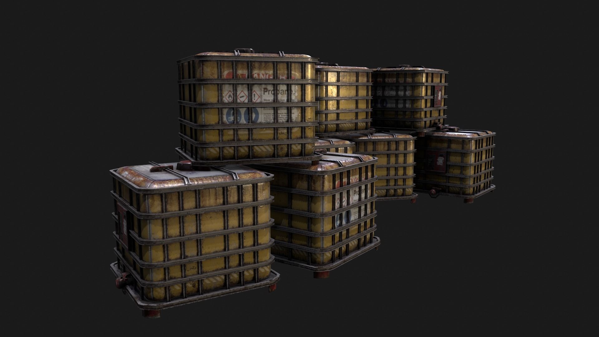Industrial Reinforced Containers Free low-poly 3D model_3
