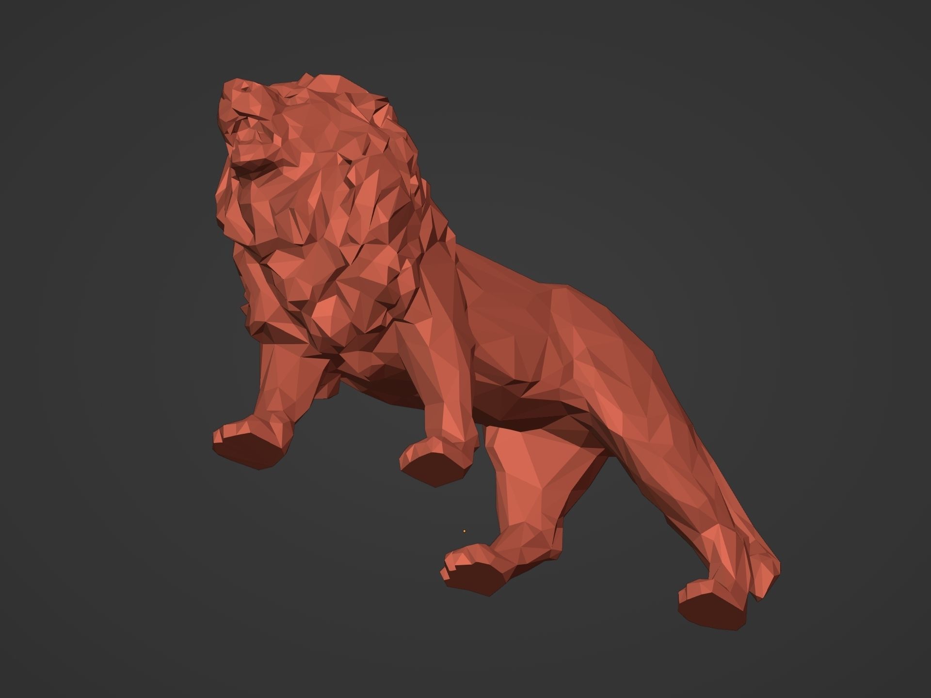 LowPoly Lion Figurine Ready for 3D Printing  3D print model_15