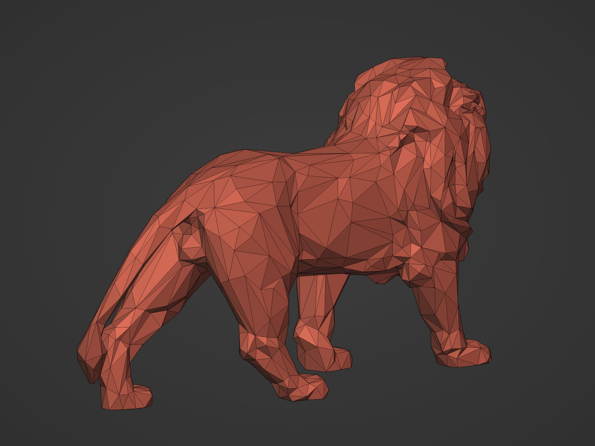 LowPoly Lion Figurine Ready for 3D Printing  3D print model_18