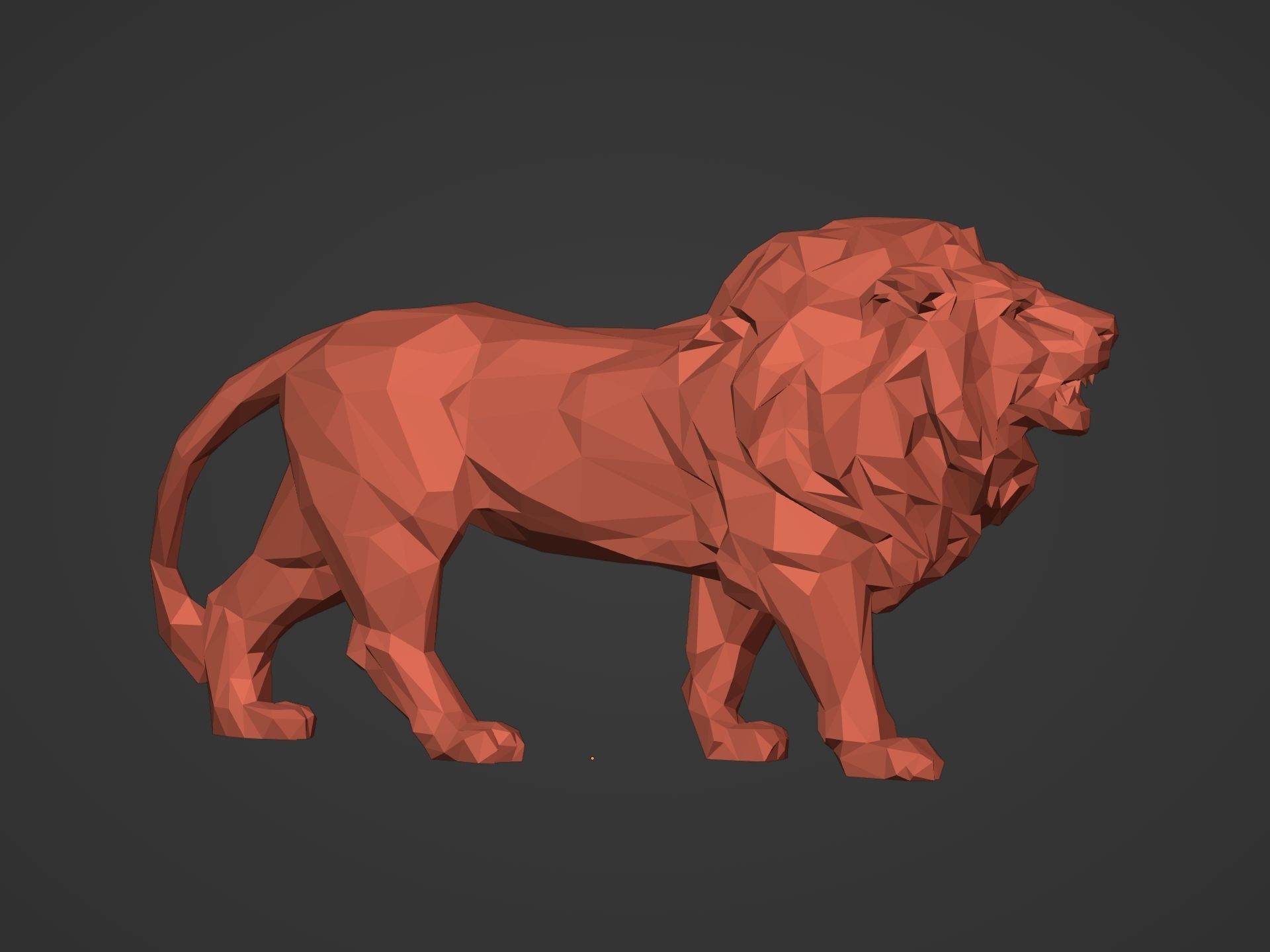 LowPoly Lion Figurine Ready for 3D Printing  3D print model_3