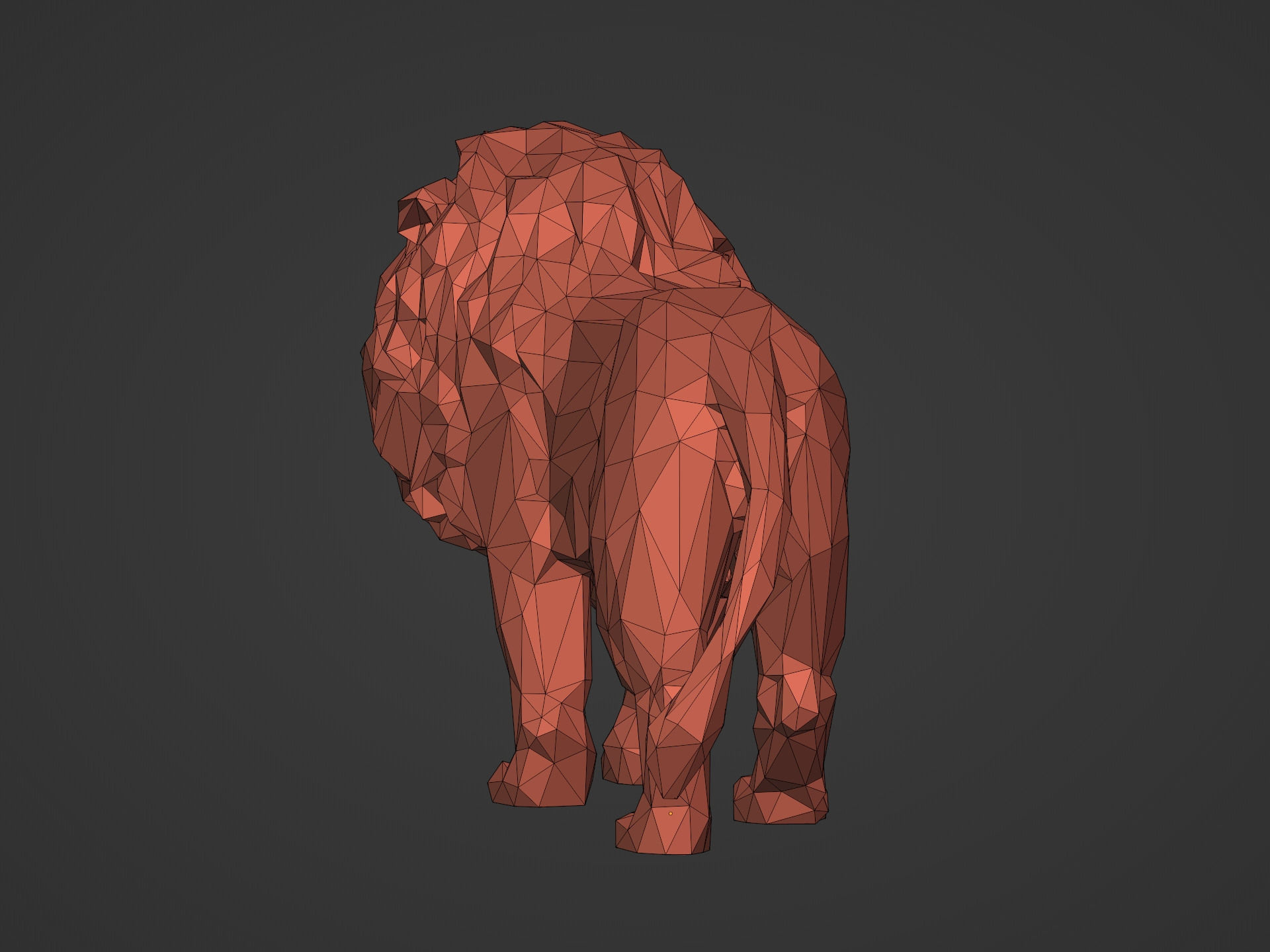 LowPoly Lion Figurine Ready for 3D Printing  3D print model_12