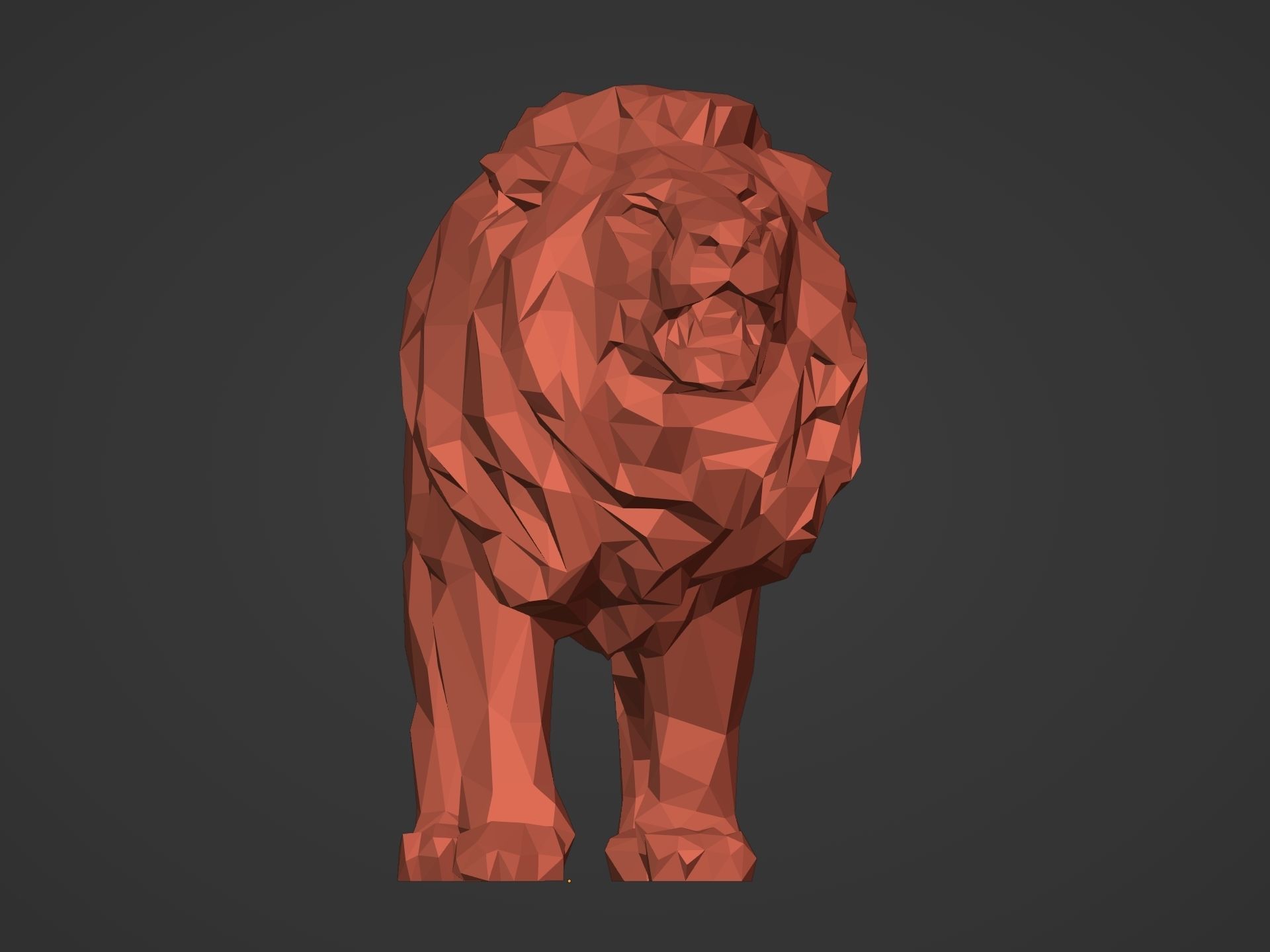 LowPoly Lion Figurine Ready for 3D Printing  3D print model_5