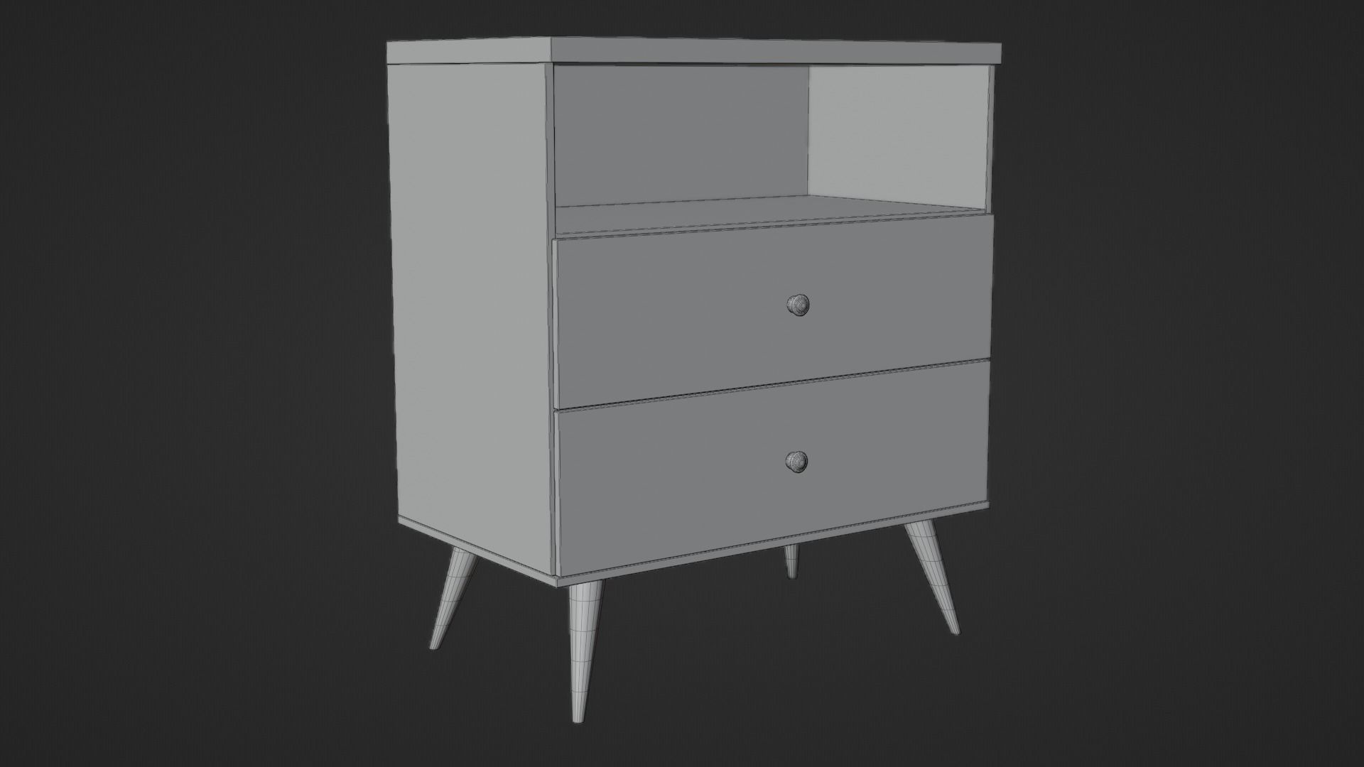 Bedside Table Retro Status 2 Drawers 3D model_3