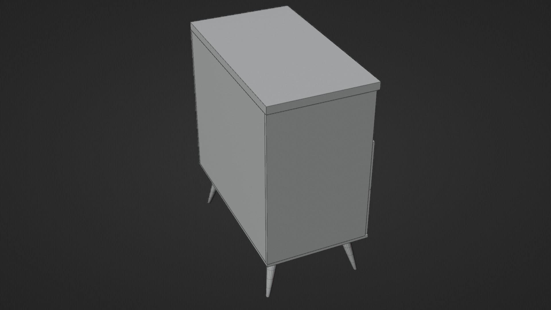 Bedside Table Retro Status 2 Drawers 3D model_5