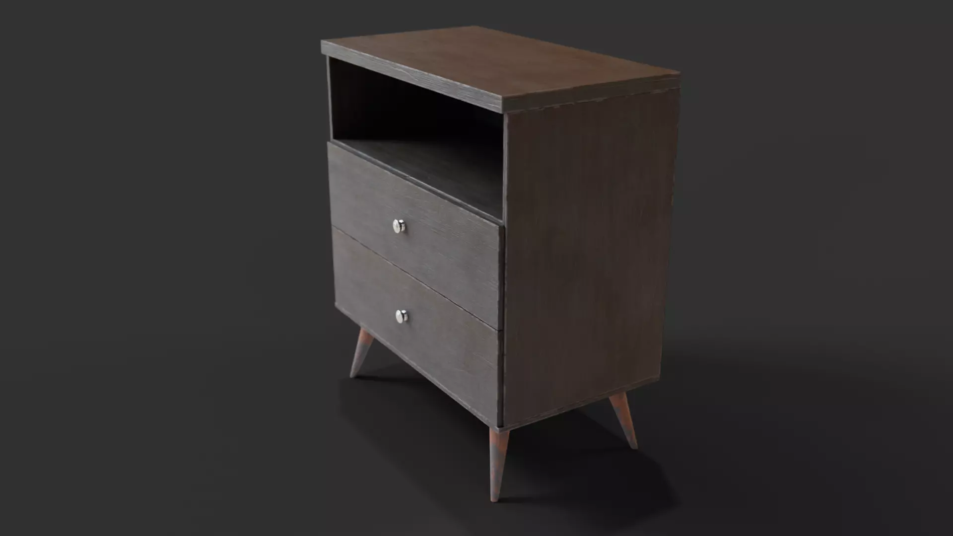 Bedside Table Retro Status 2 Drawers 3D model_0