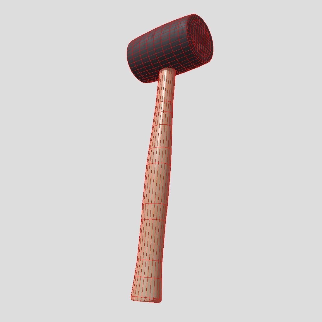 Rubber Hammer Low-poly 3D model_12