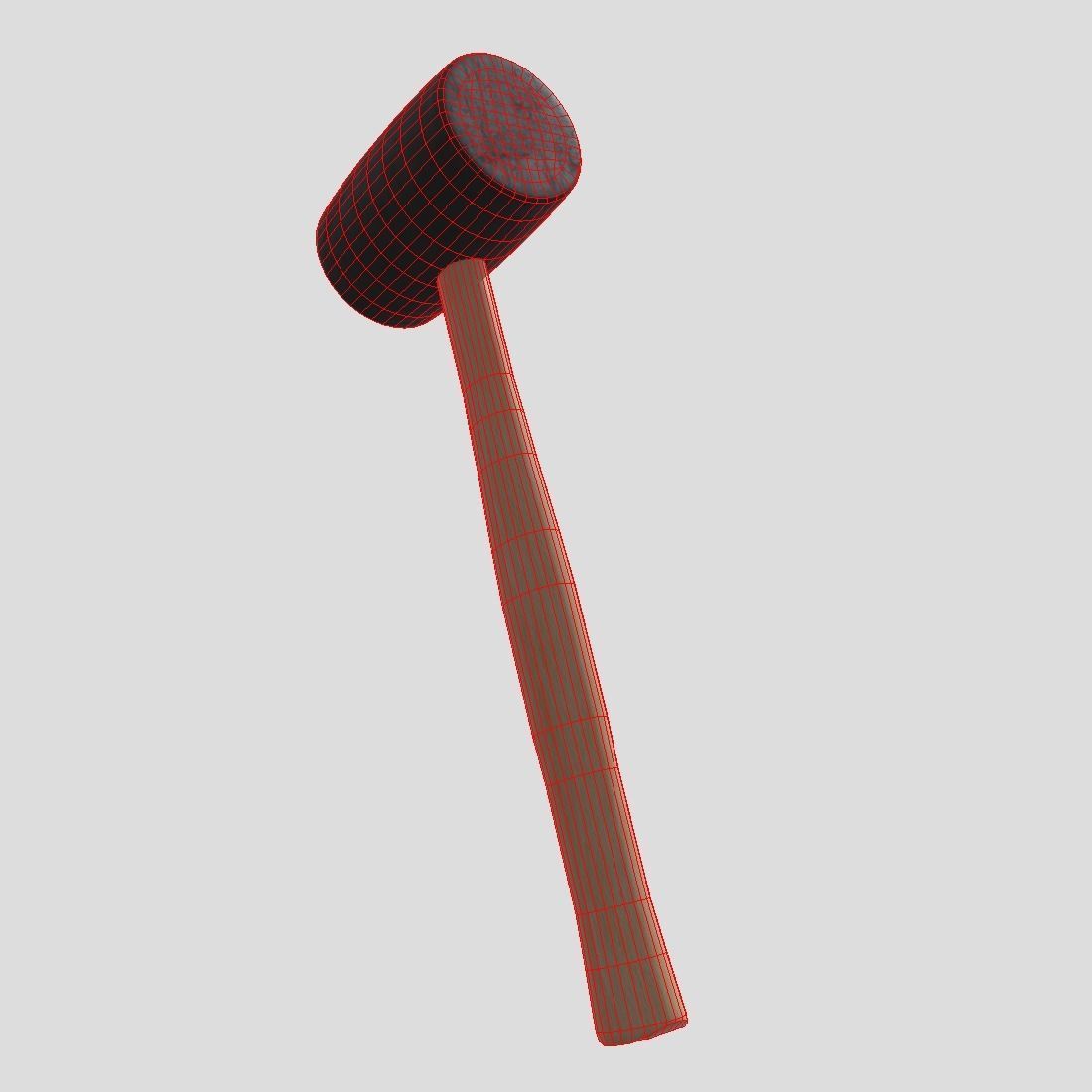 Rubber Hammer Low-poly 3D model_10