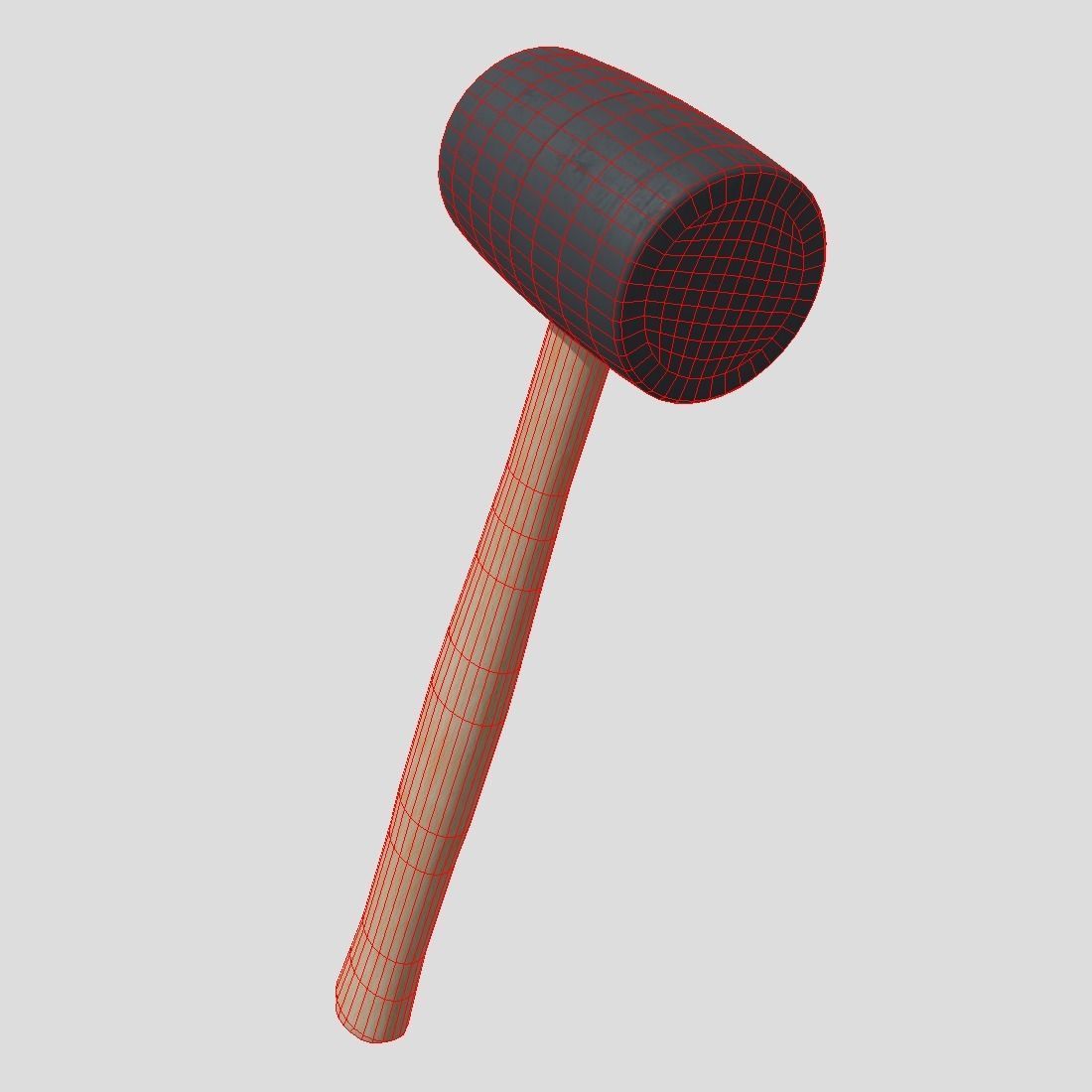 Rubber Hammer Low-poly 3D model_6