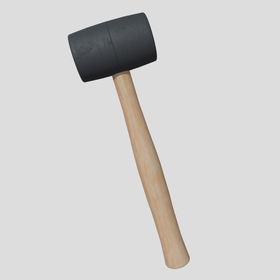 Rubber Hammer Low-poly 3D model_3