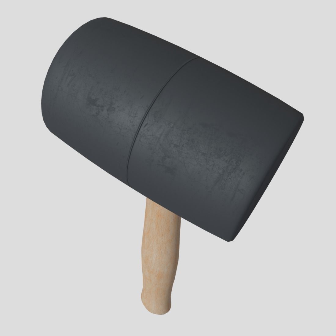 Rubber Hammer Low-poly 3D model_7