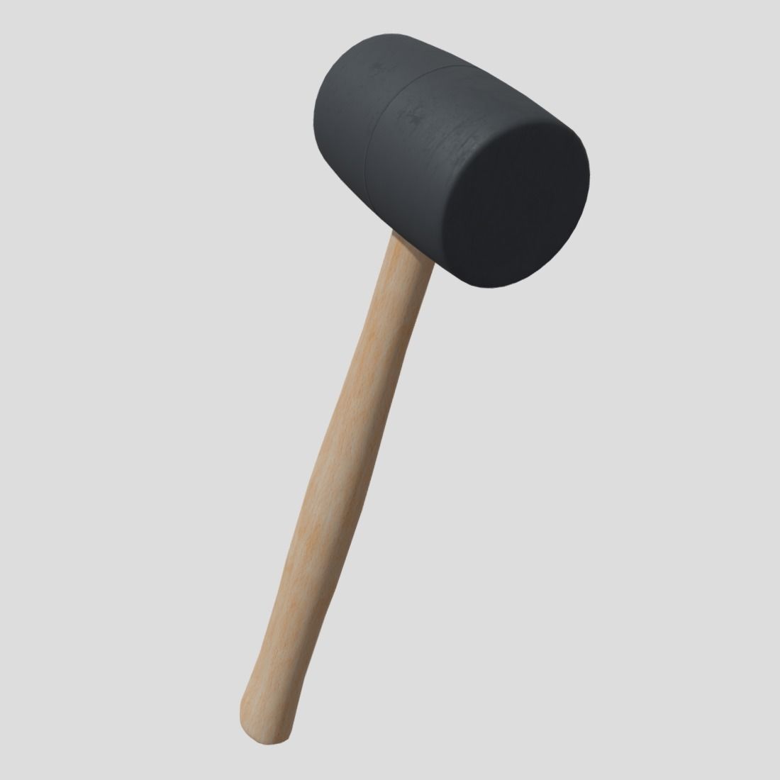 Rubber Hammer Low-poly 3D model_5