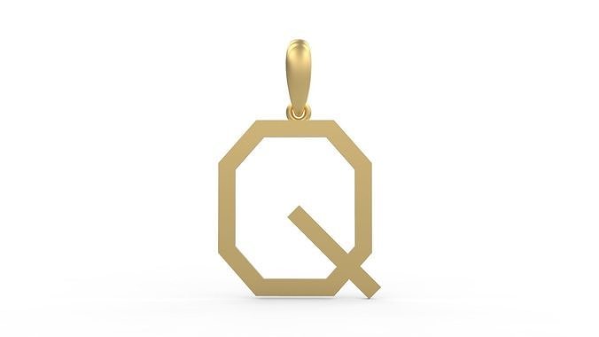 Initial Letters Pendant WARINGTONSDEMO Q 3D print model