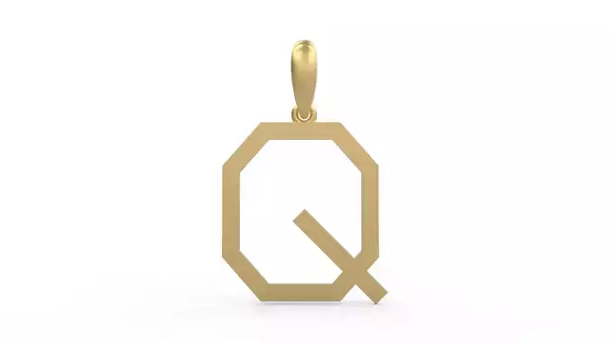 Initial Letters Pendant WARINGTONSDEMO Q 3D print model