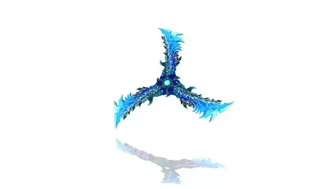 Frozen Bone Chakram Low-poly 3D model Frozen Bone Chakram Low-poly 3D model