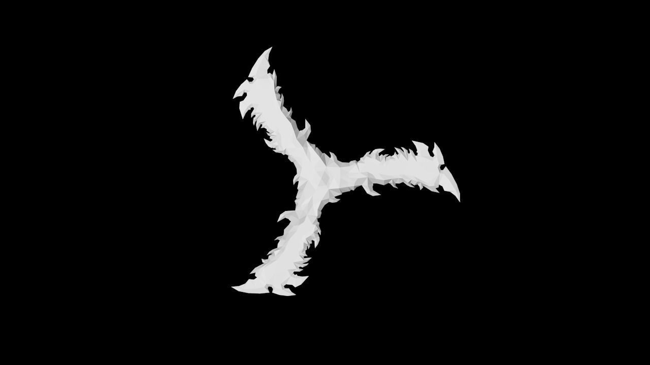 Frozen Bone Chakram Low-poly 3D model_4