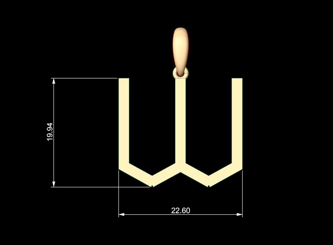 Initial Letters Pendant WARINGTONSDEMO W 3D print model_4