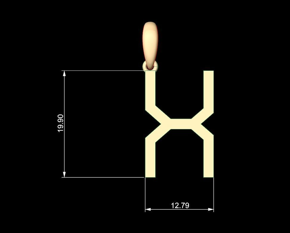 Initial Letters Pendant WARINGTONSDEMO X 3D print model_5