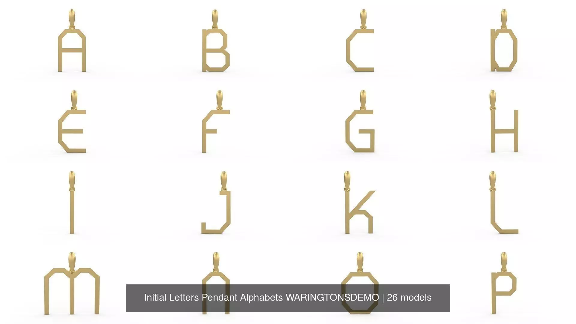 Initial Letters Pendant Alphabets WARINGTONSDEMO 3D Model Collection_0