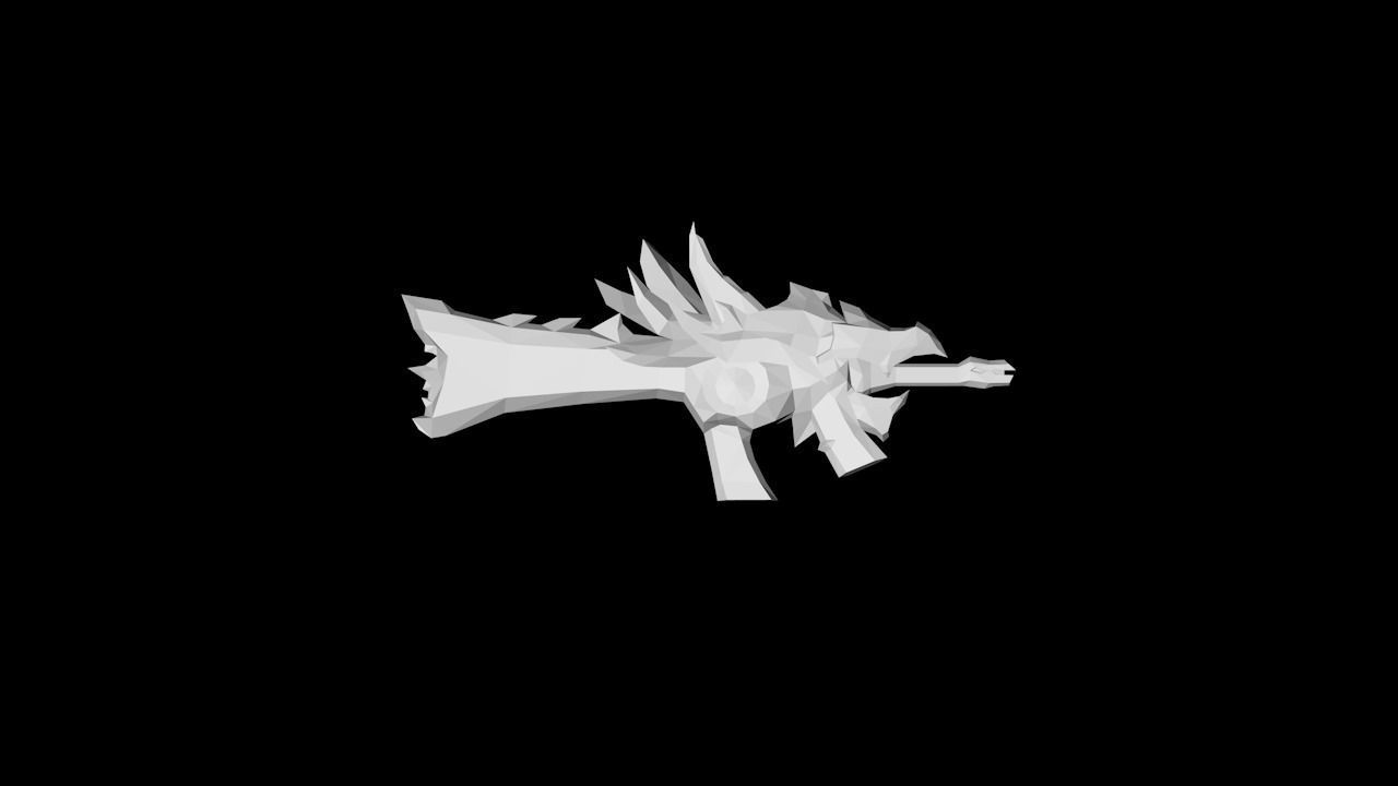 Frozen Bone Rifle Low-poly 3D model_4