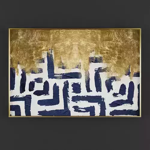 Pictures258 gold striped wall art Low-poly 3D model