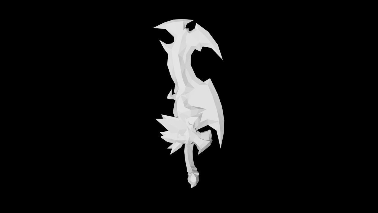 Frozen Bone Sword and Shield Low-poly 3D model_5
