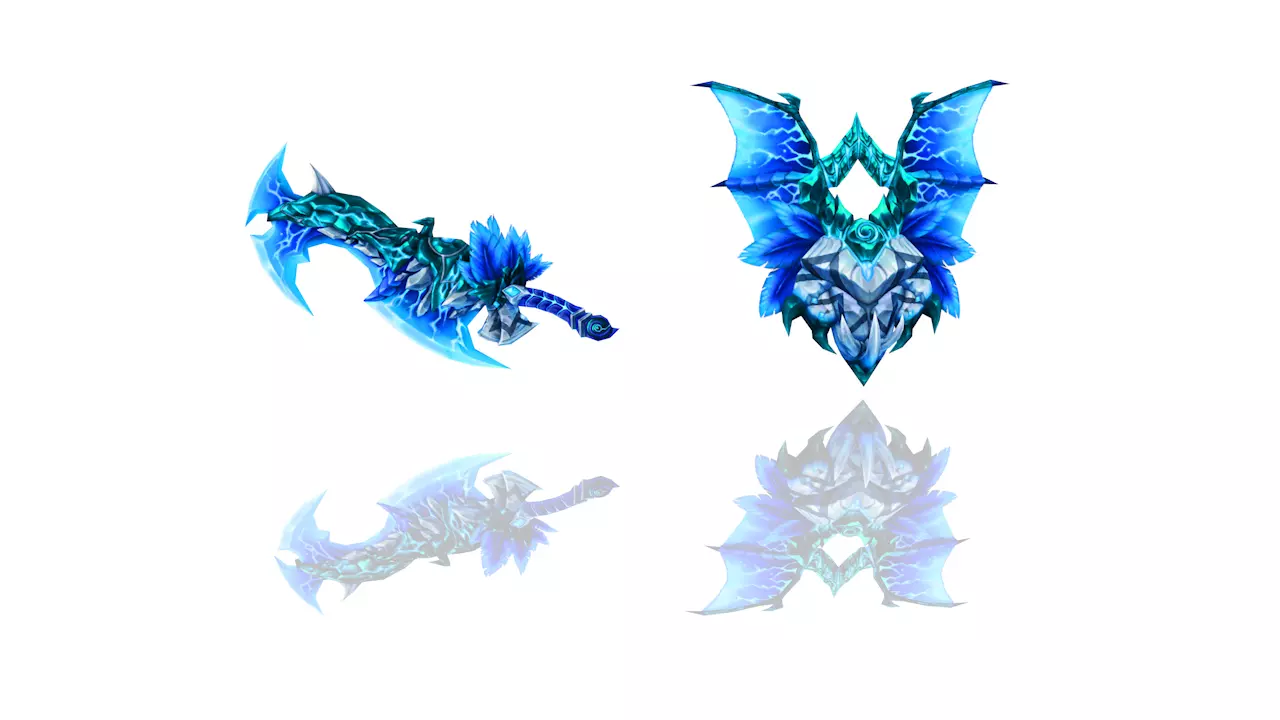 Frozen Bone Sword and Shield Low-poly 3D model_0