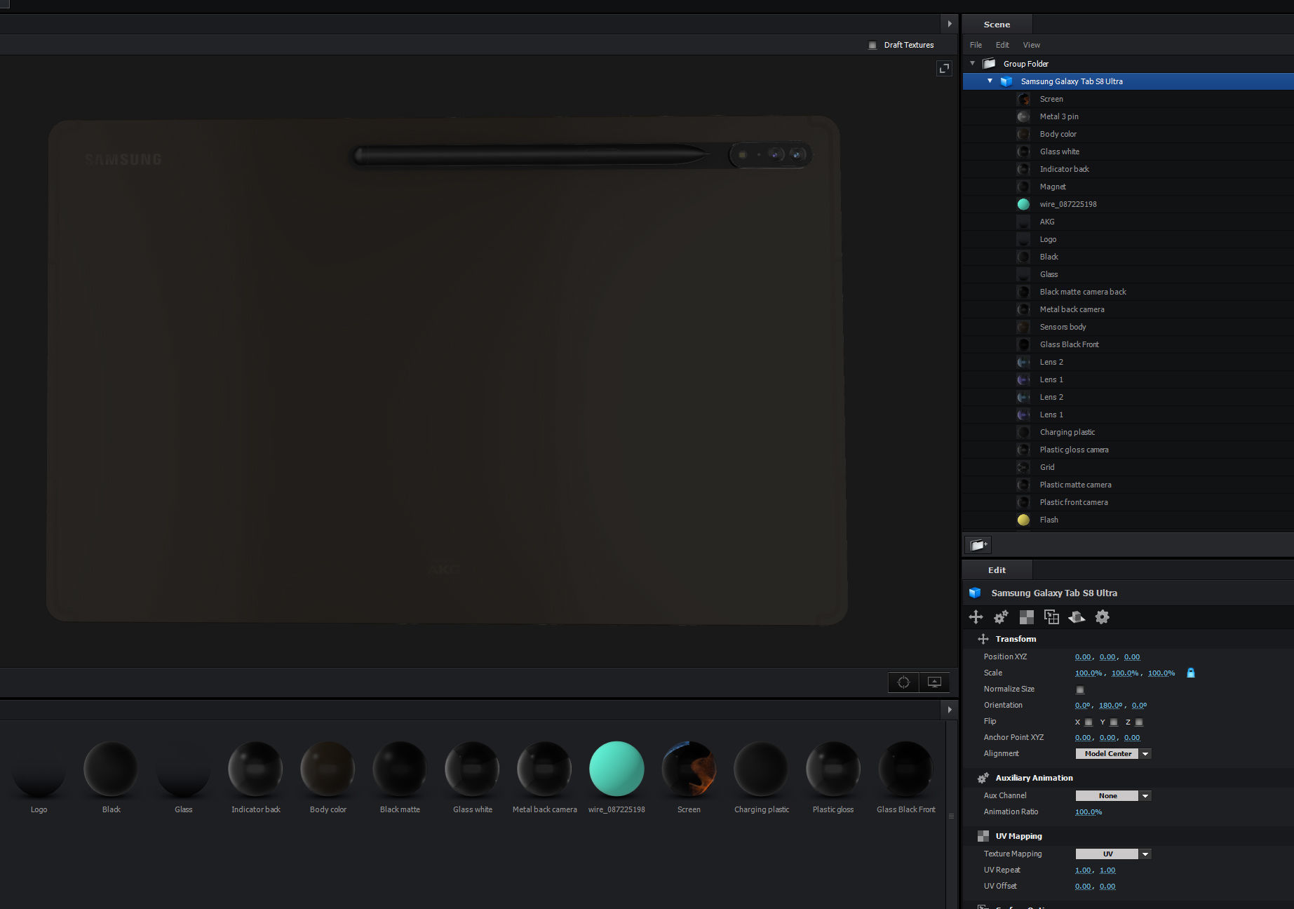 Samsung Galaxy Tab S8 Ultra and Pen 3D model_17
