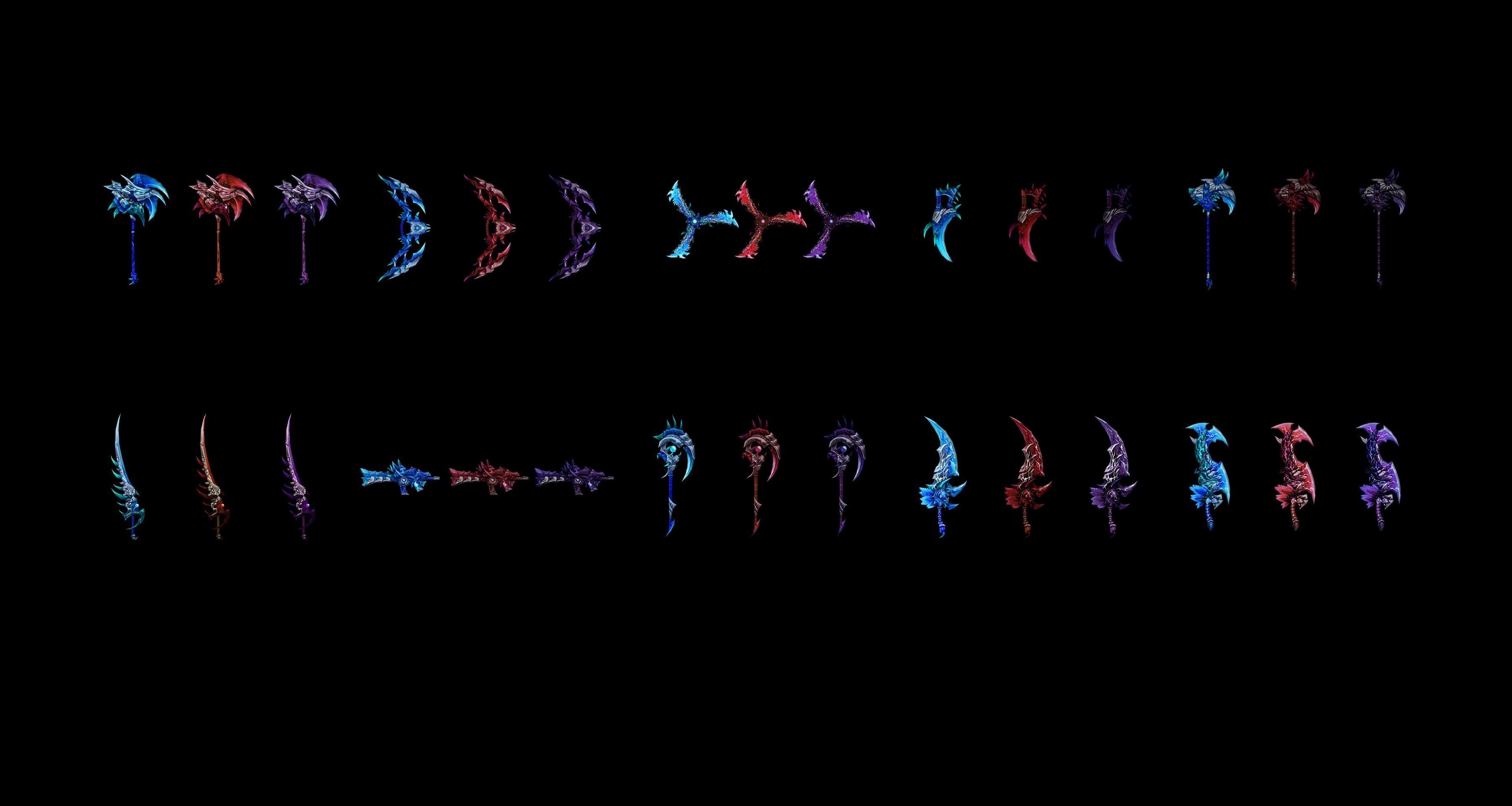 Frozen Bone Weapons 3D Model Collection_1