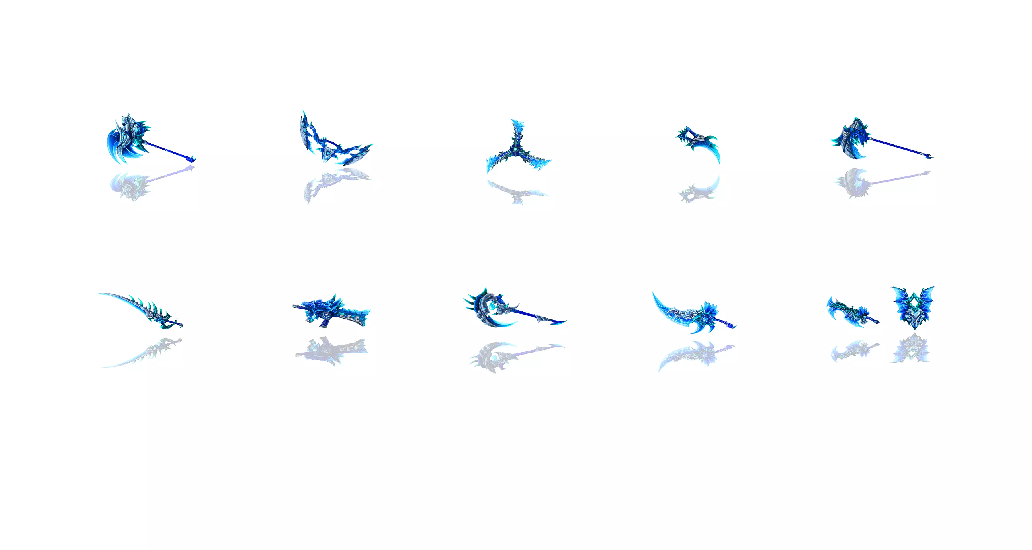 Frozen Bone Weapons 3D Model Collection_0