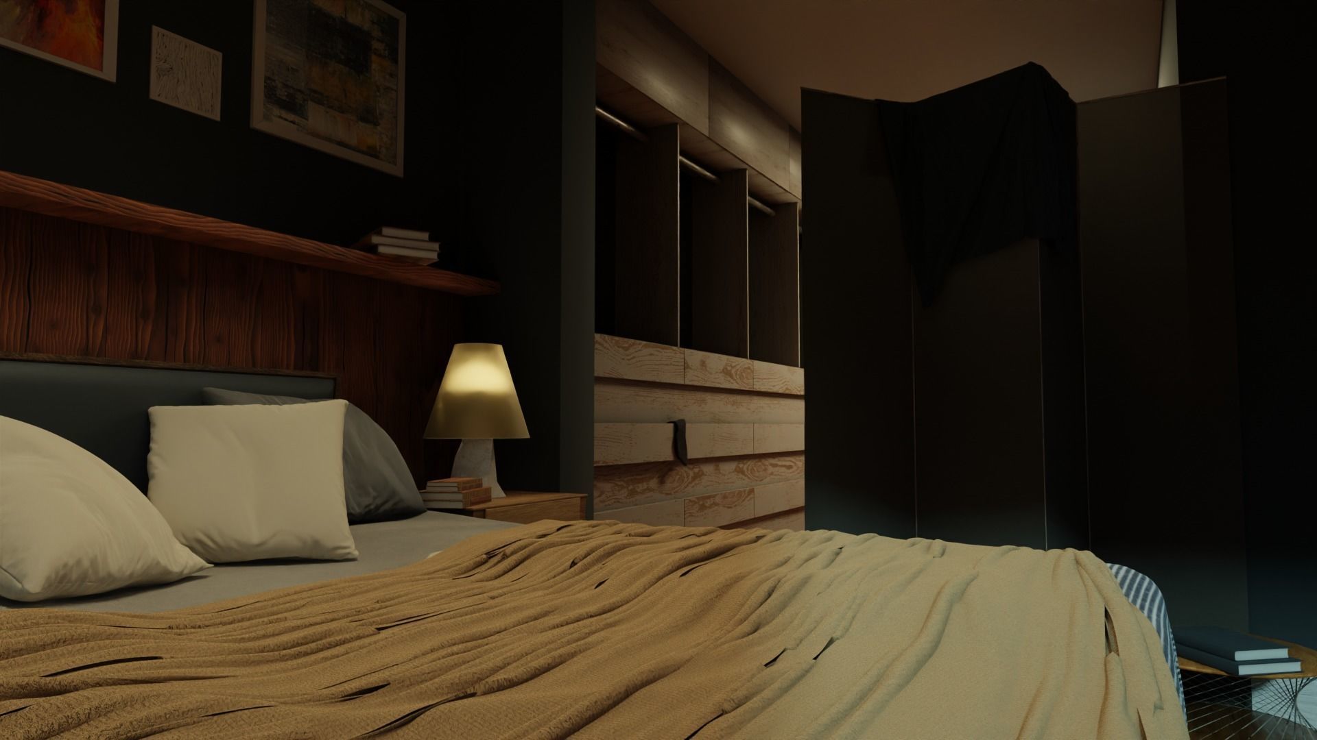 Warm Bedroom 3D model_3