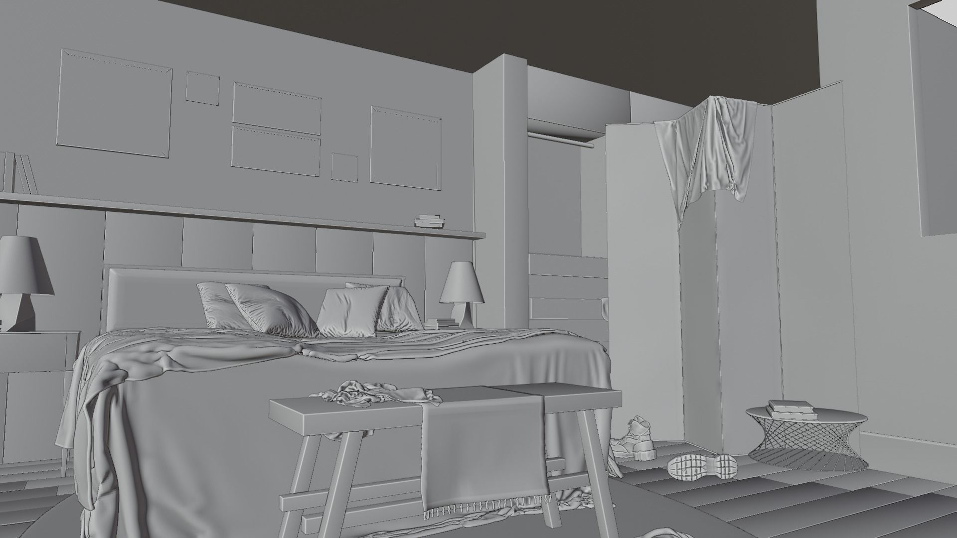 Warm Bedroom 3D model_5