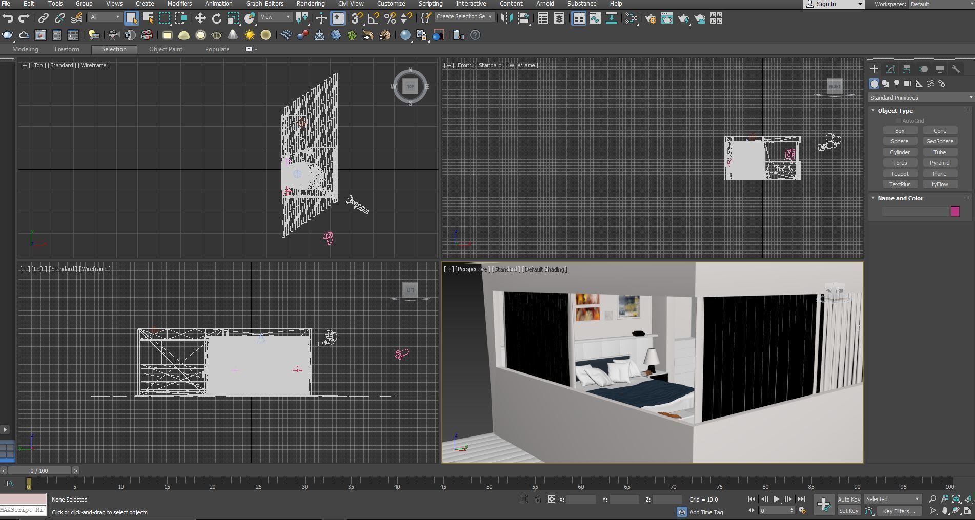 Warm Bedroom 3D model_9