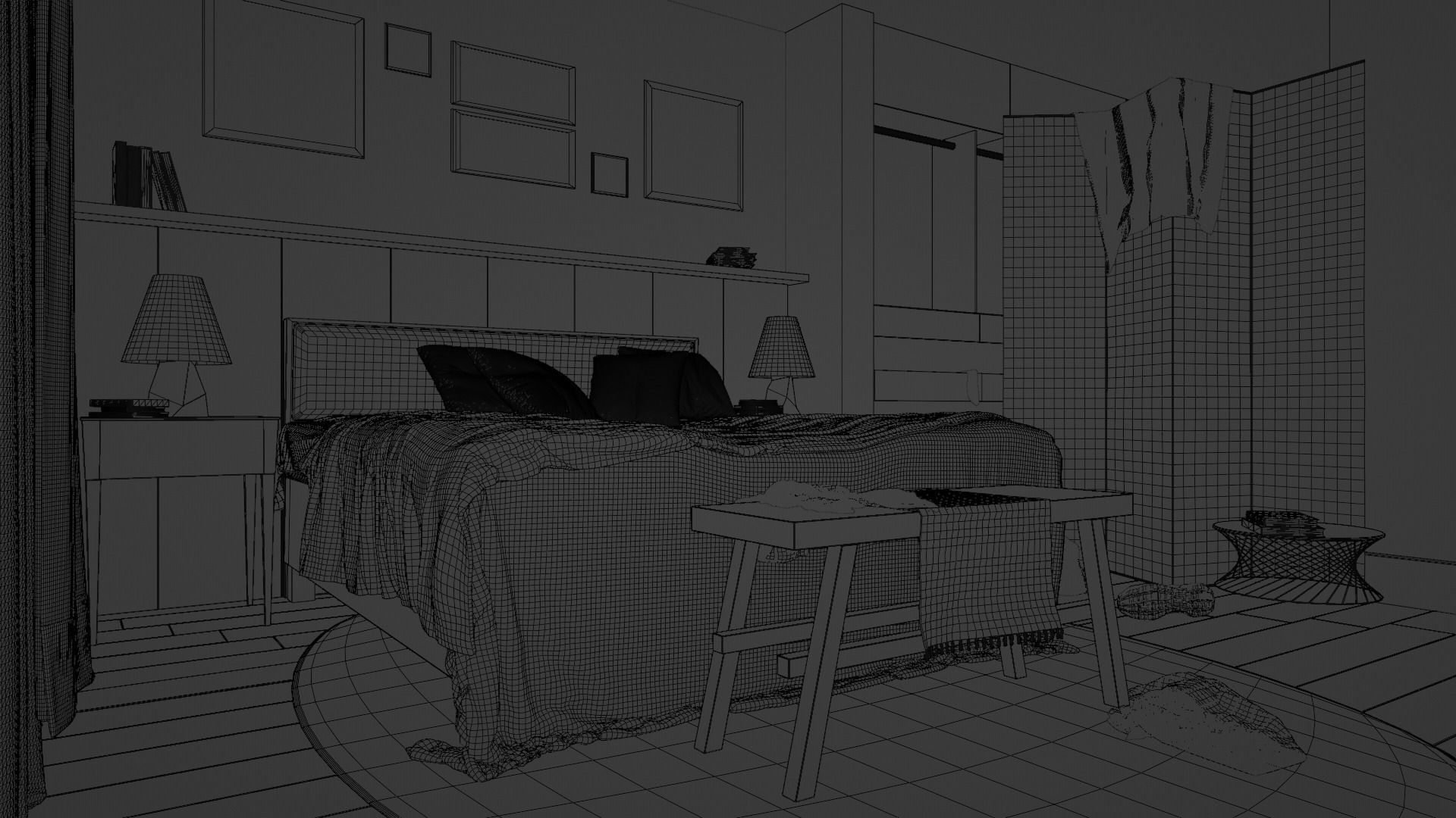 Warm Bedroom 3D model_11
