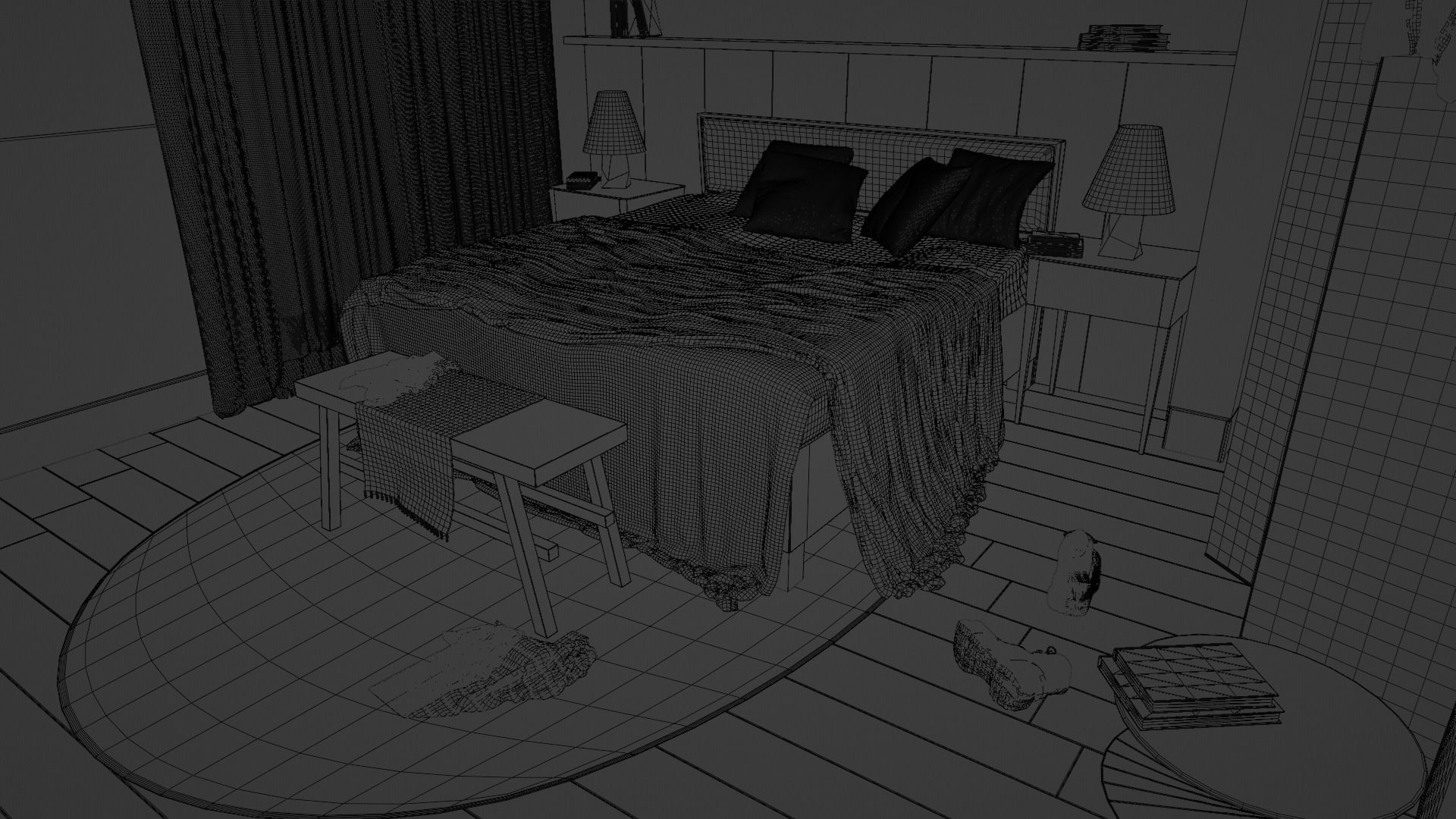 Warm Bedroom 3D model_10