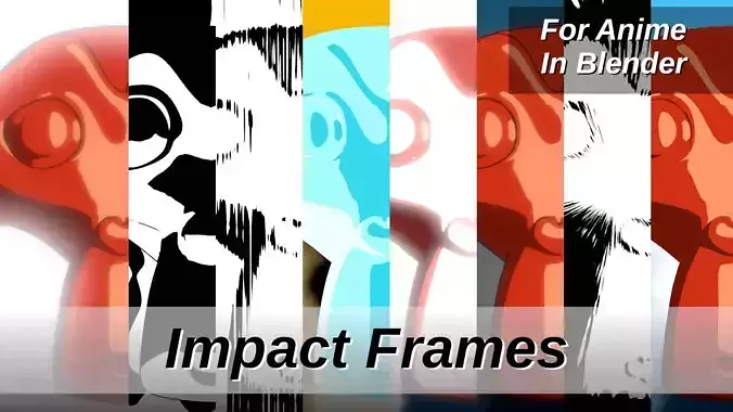 For Anime in Blender - Impact Frames - UPDATED to 4 5 3 3D model For Anime in Blender - Impact Frames - UPDATED to 4 5 3 3D model