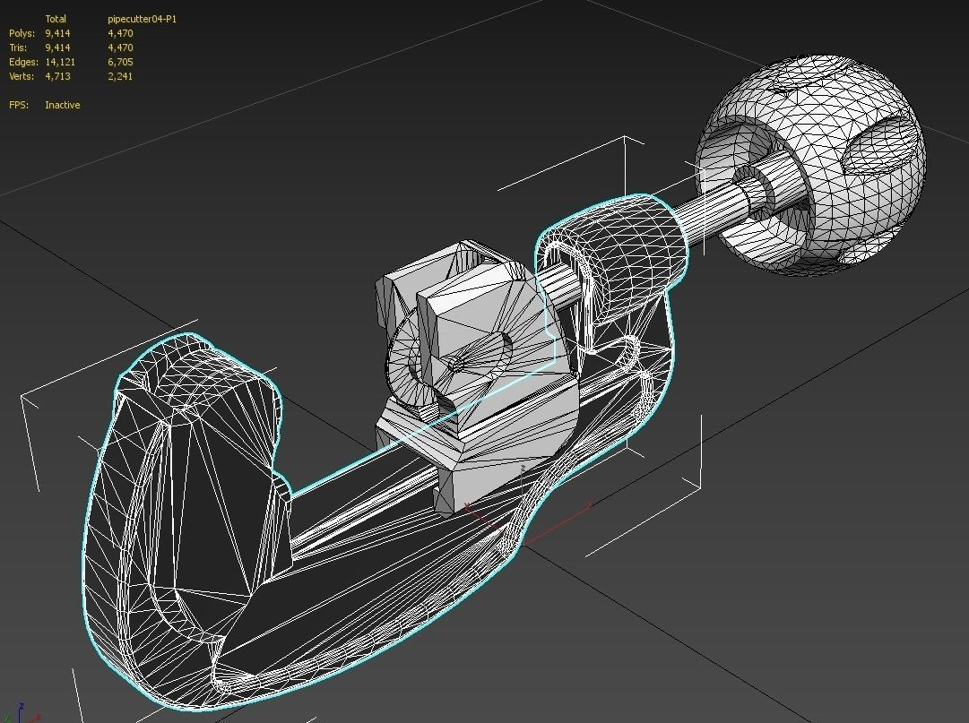 Pipe Cutter M4 Low-poly 3D model_11