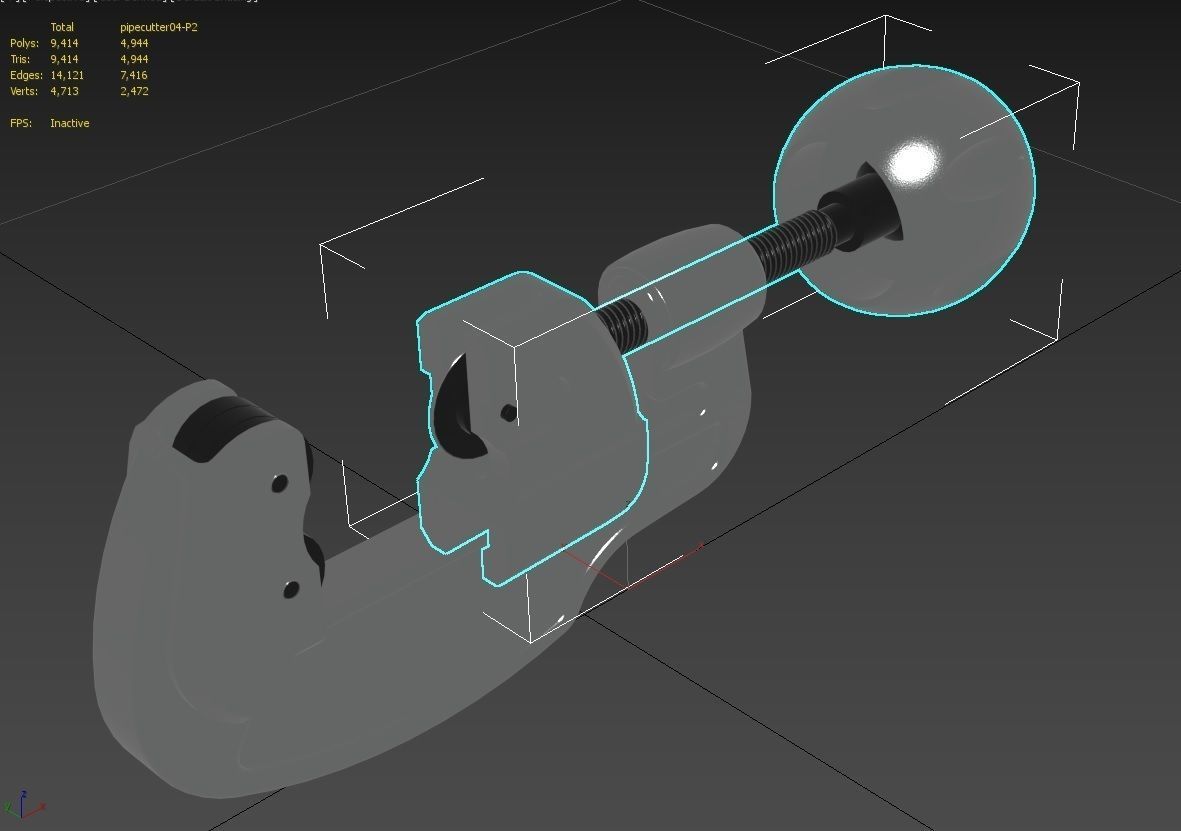Pipe Cutter M4 Low-poly 3D model_13